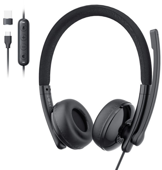 Slúchadlá Call Center USB-C / USB-A EMEET GeniusCall HS50, čierne