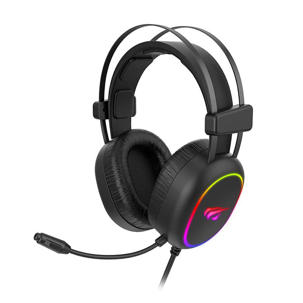 Slúchadlá na hranie 3.5mm HAVIT H2016d, RGB, 2m, Čierne