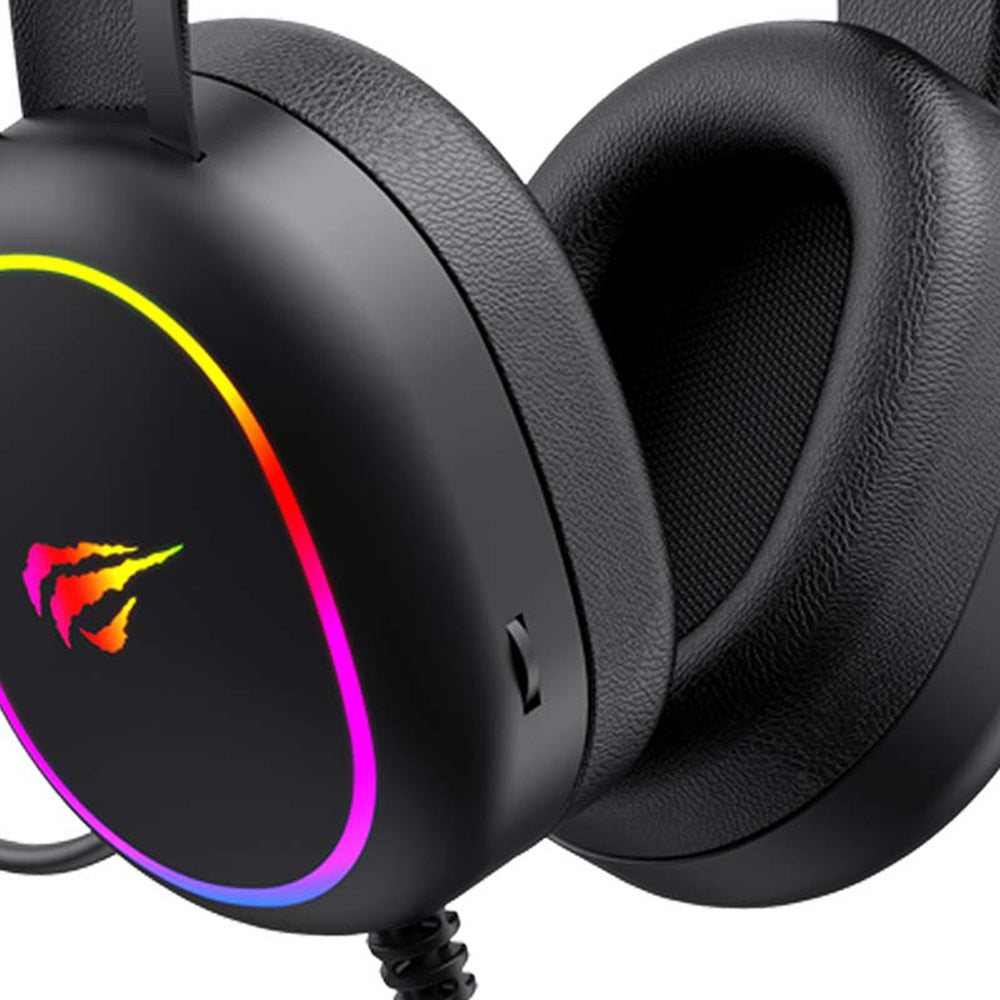 Slúchadlá na hranie 3.5mm HAVIT H2016d, RGB, 2m, Čierne