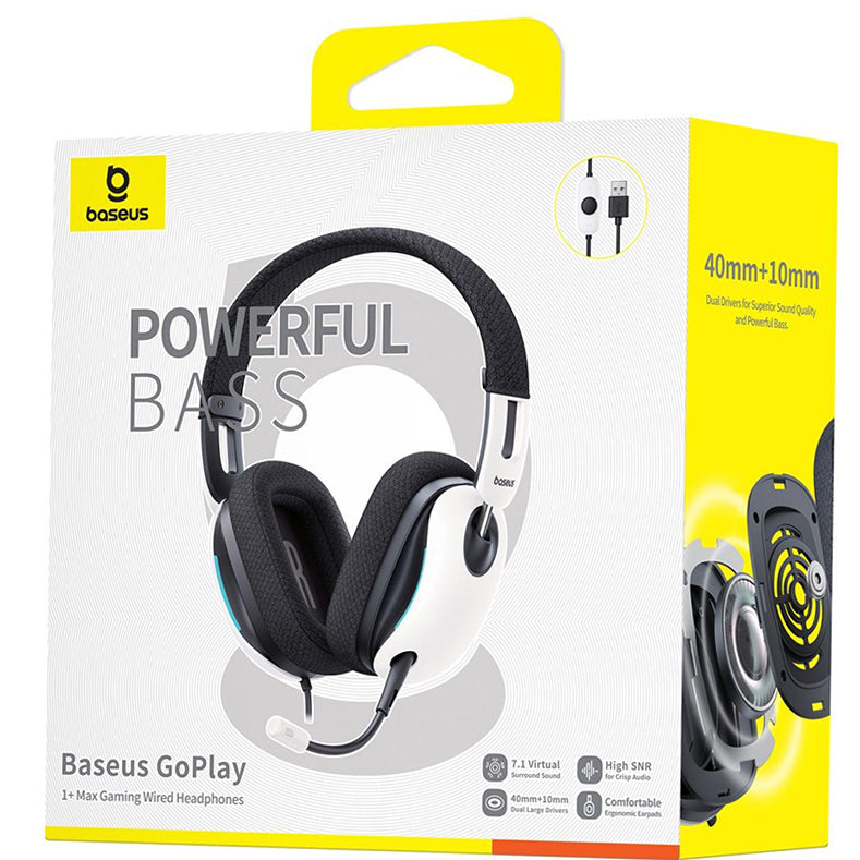 Slúchadlá na hranie USB Baseus GoPlay 1+ Max, biele A00181003213-00