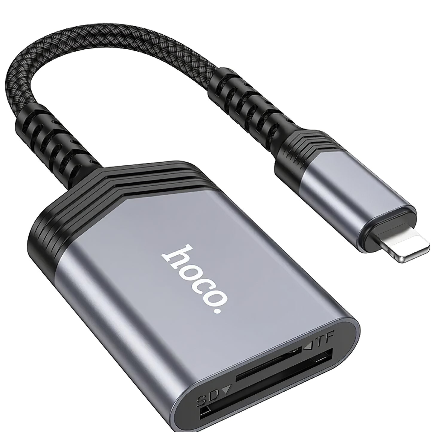 Čítačka kariet Lightning HOCO UA25, SD - microSD, Sivá