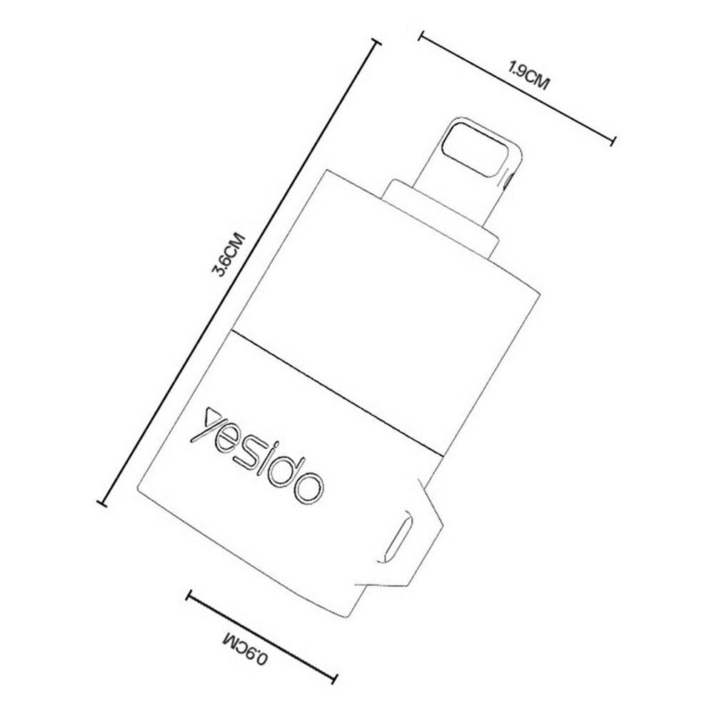 Čítačka kariet Lightning Yesido GS38, microSD, sivá, prebalené