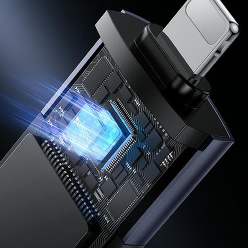 Čítačka kariet Lightning Yesido GS38, microSD, sivá, prebalené