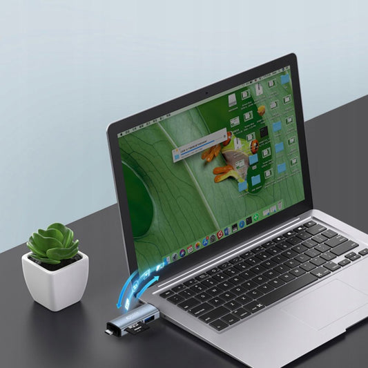 Čítačka kariet USB / USB-C Tech-Protect, SD - microSD, sivá