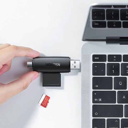 Čítačka kariet USB / USB-C UGREEN CM304, SD - microSD, čierna