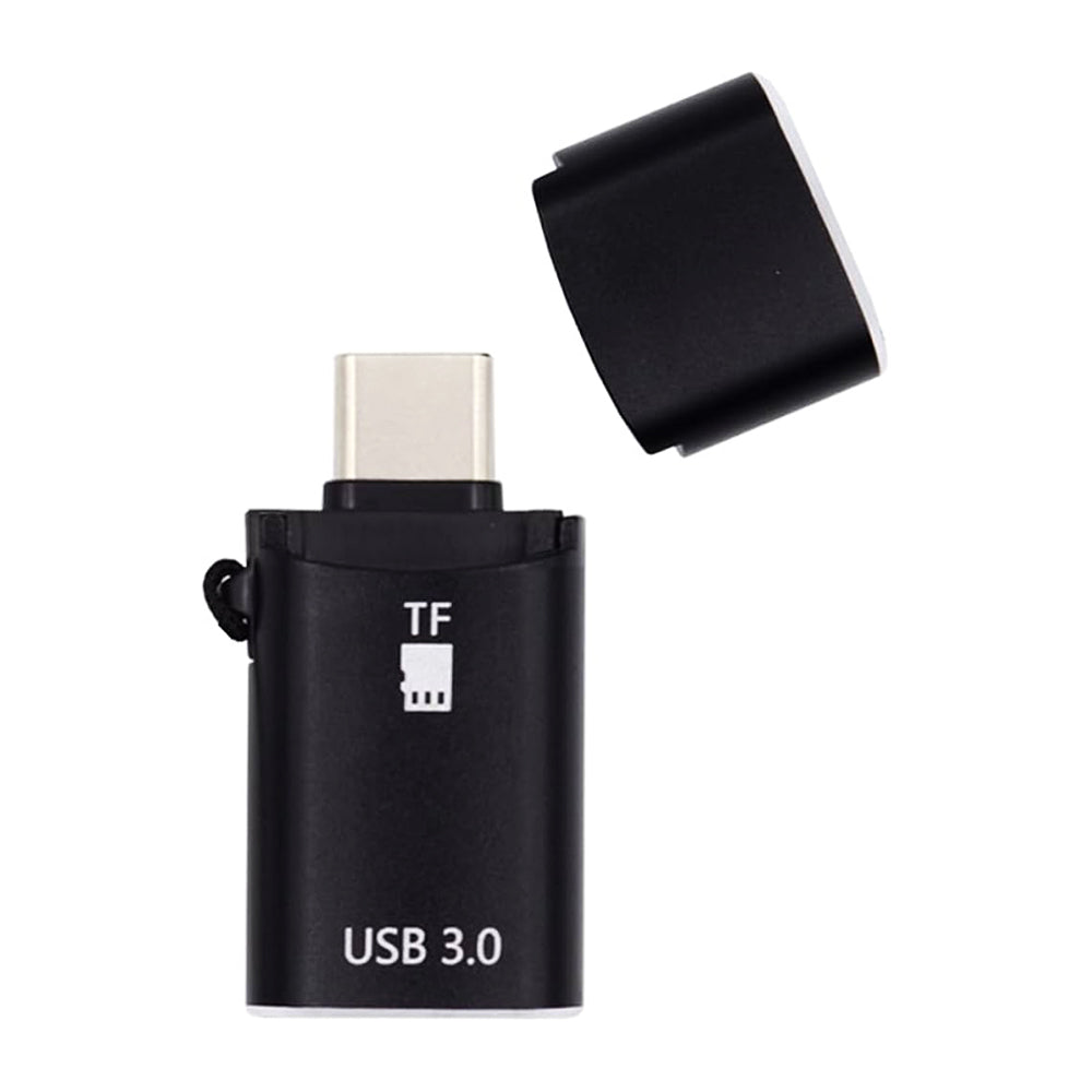 Čítačka kariet USB-C Techsuit AluVoltX, USB-A (OTG) - microSD, Čierna