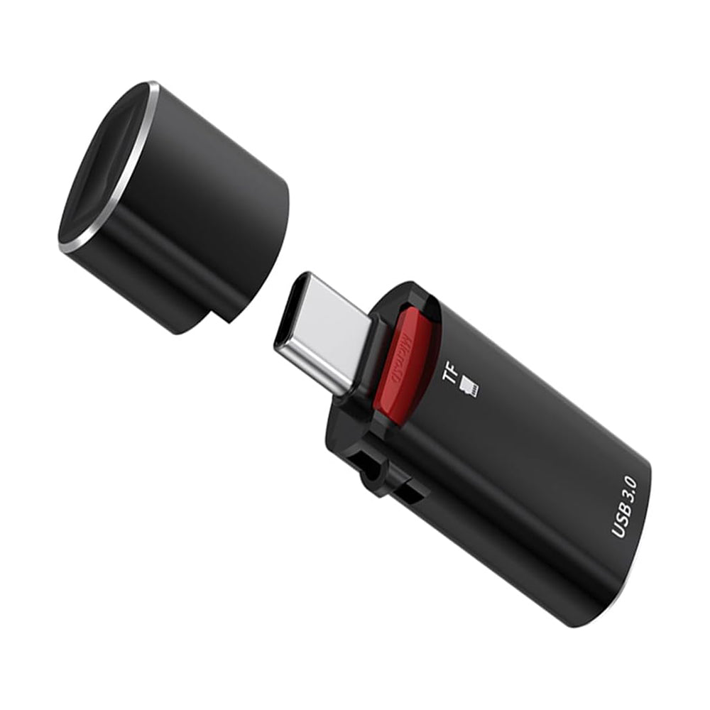 Čítačka kariet USB-C Techsuit AluVoltX, USB-A (OTG) - microSD, Čierna