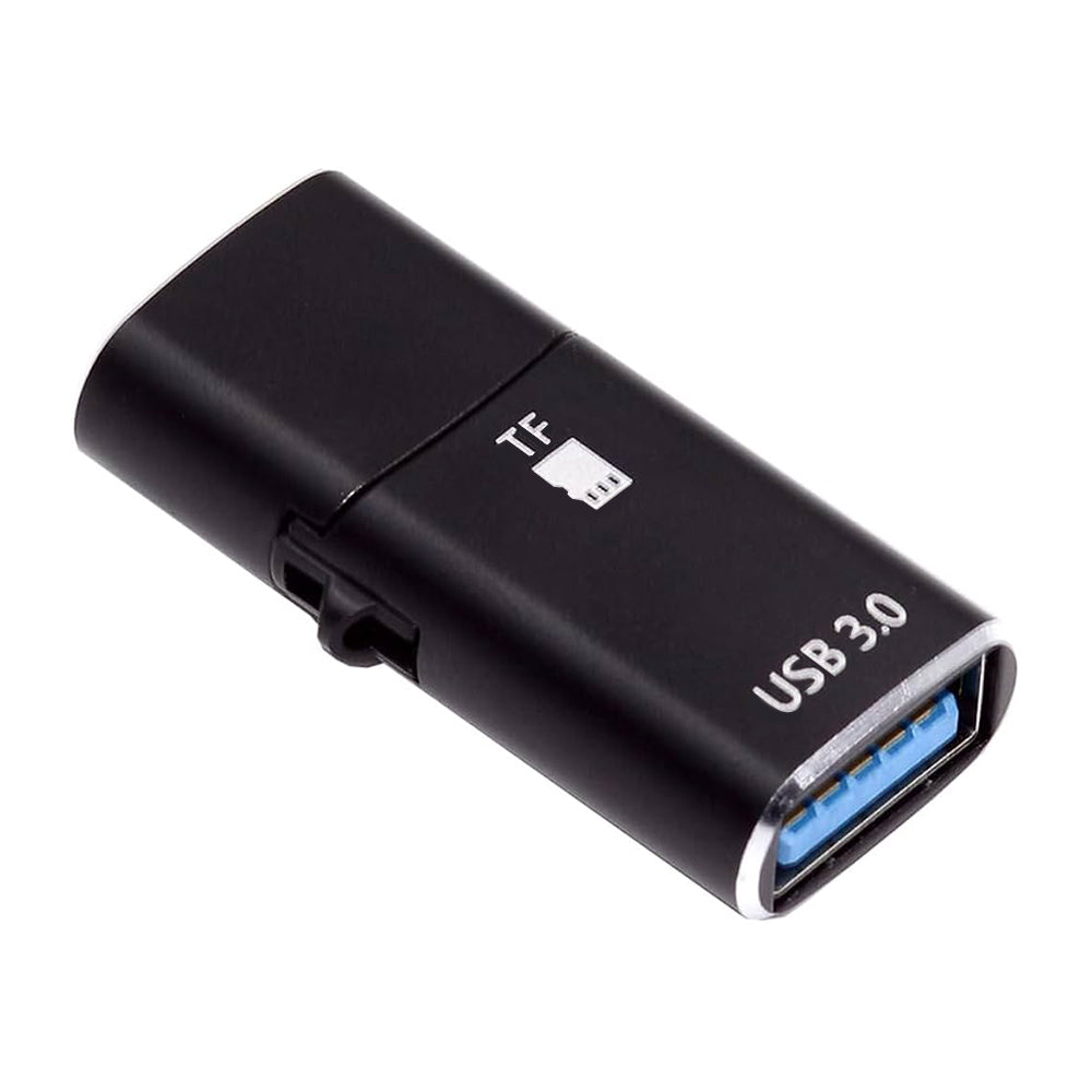 Čítačka kariet USB-C Techsuit AluVoltX, USB-A (OTG) - microSD, Čierna