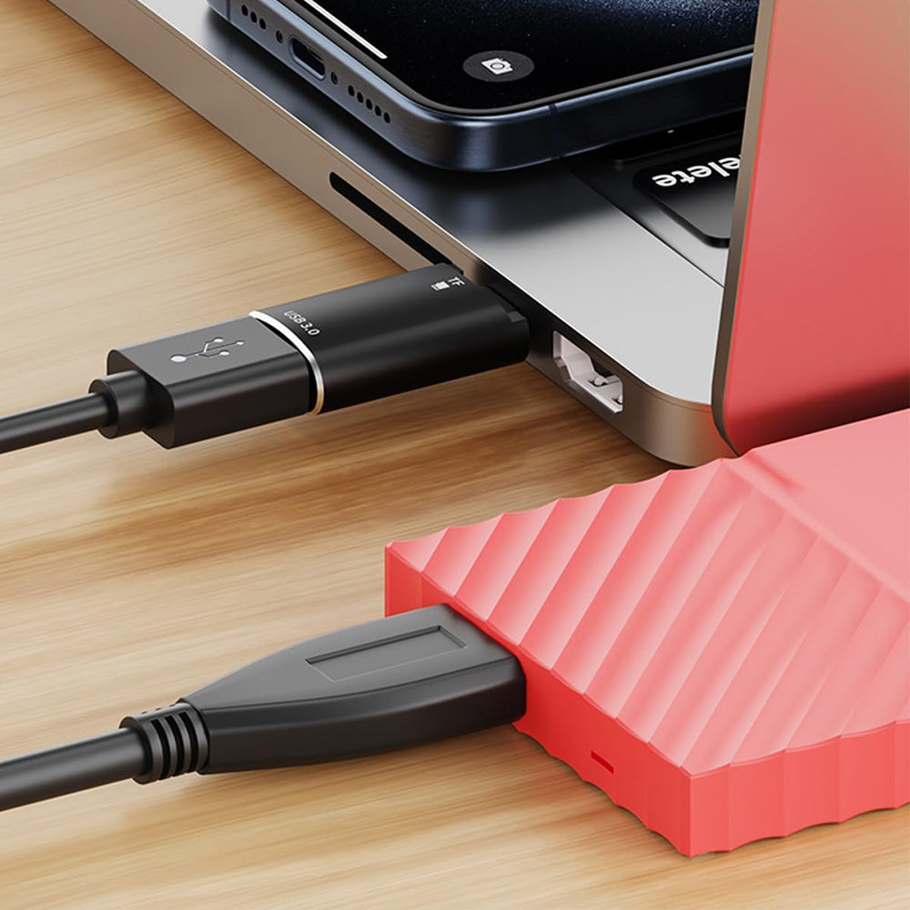 Čítačka kariet USB-C Techsuit AluVoltX, USB-A (OTG) - microSD, Čierna