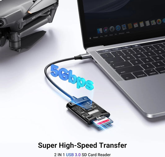 Čítačka kariet USB-C UGREEN CM401, SD - microSD, Sivá