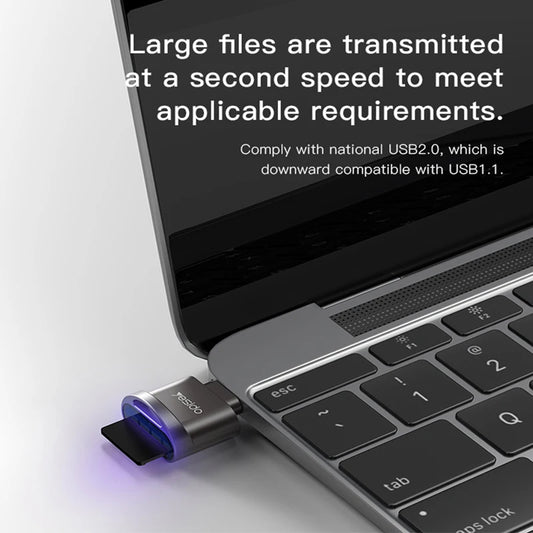 Čítačka kariet USB-C Yesido GS19, USB-A (OTG) - microSD, Sivá