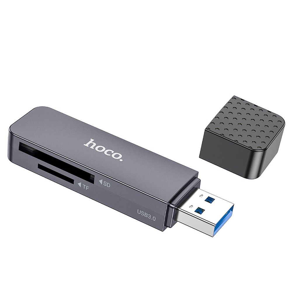 Čítačka kariet USB HOCO HB45, SD - microSD, Sivá
