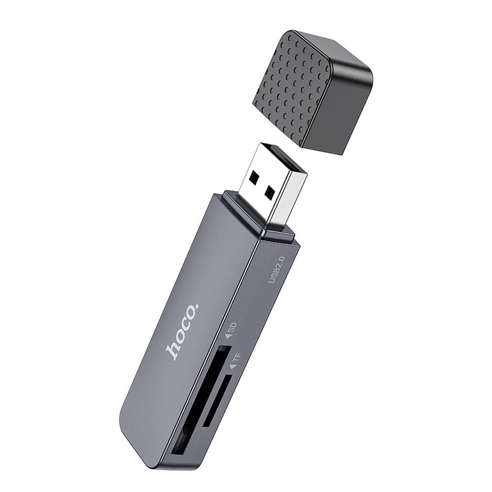 Čítačka kariet USB HOCO HB45, SD - microSD, Sivá