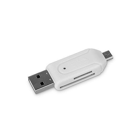 Čítačka kariet USB / microUSB Forever, SD - microSD, biela