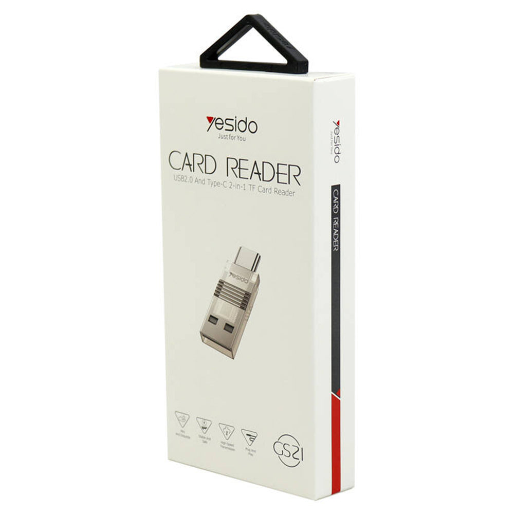 Čítačka kariet USB / USB-C Yesido GS21, microSD, Transparent