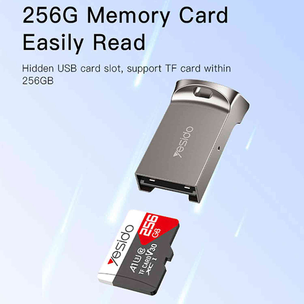 Čítačka kariet USB Yesido GS20, microSD, sivá