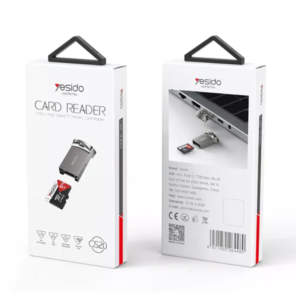 Čítačka kariet USB Yesido GS20, microSD, sivá