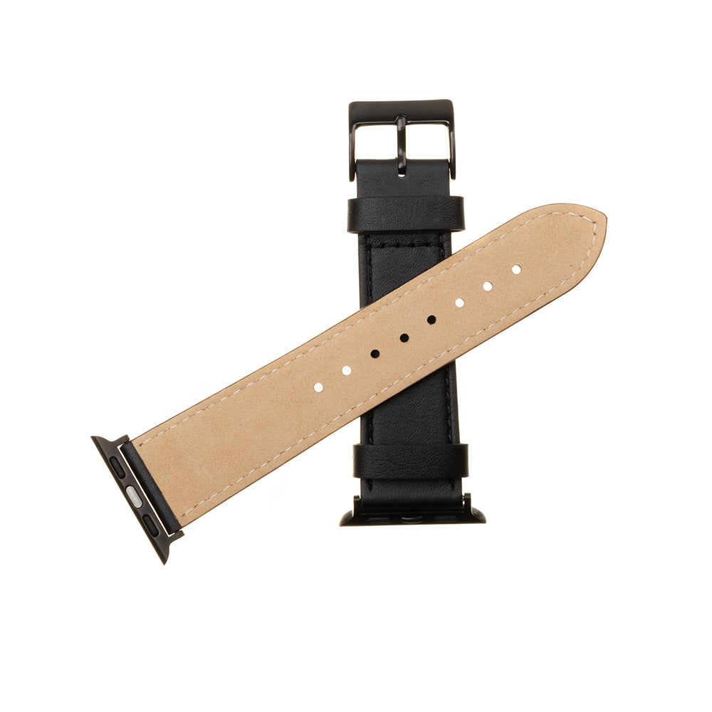 Fixed Leather Strap for Apple Watch 42mm / 41mm / 40mm / 38mm Series, Black