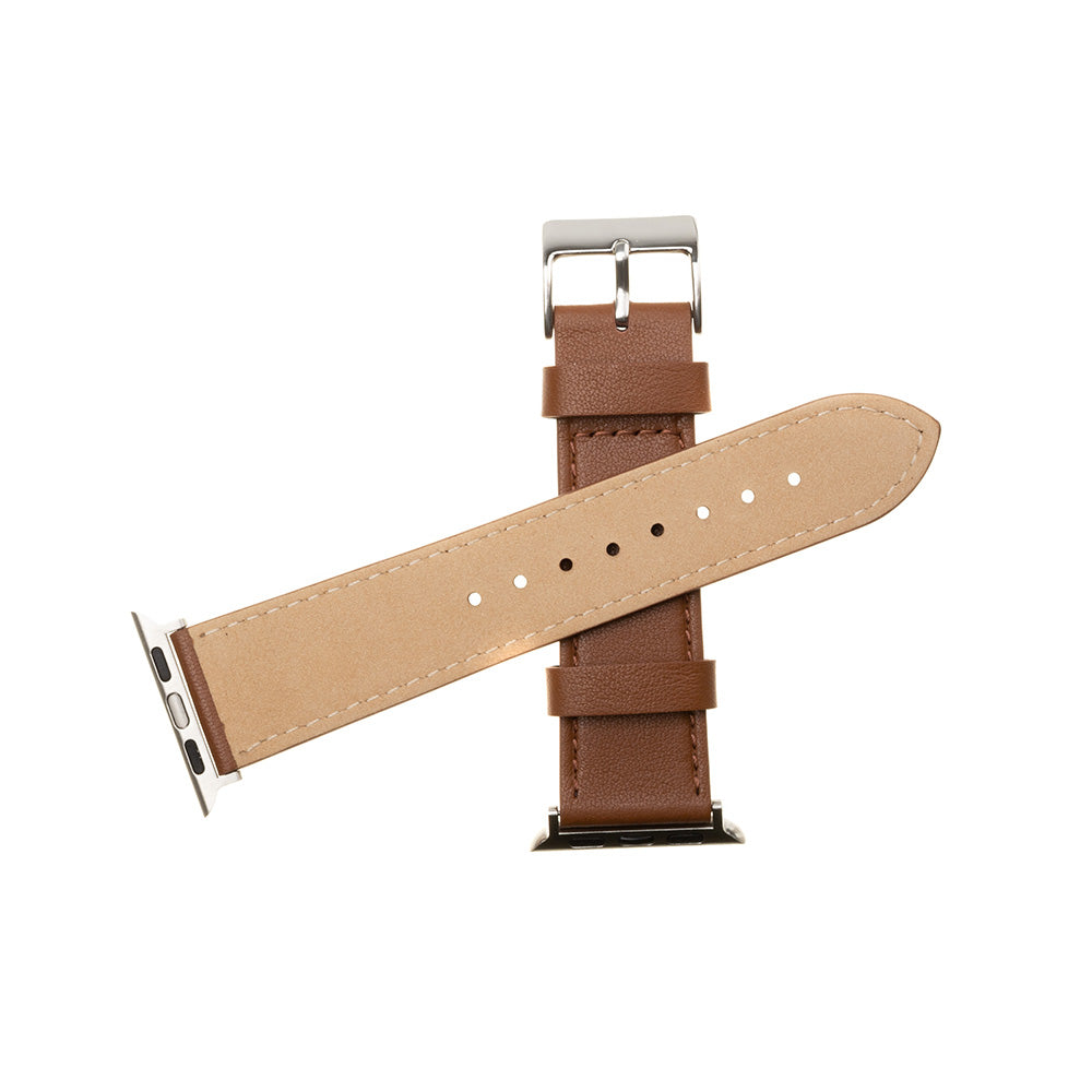 Remienok Fixed Leather pre Apple Watch 49mm / 46mm / 45mm / 44mm / 42mm Series, Hnedý