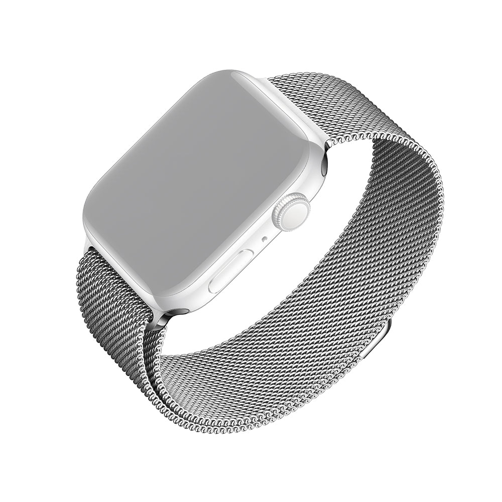 Fixed Mesh remienok pre Apple Watch 42mm / 41mm / 40mm / 38mm Series, Strieborný