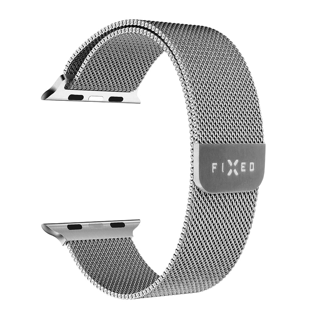 Fixed Mesh remienok pre Apple Watch 42mm / 41mm / 40mm / 38mm Series, Strieborný