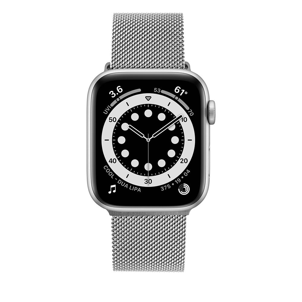 Fixed Mesh remienok pre Apple Watch 42mm / 41mm / 40mm / 38mm Series, Strieborný