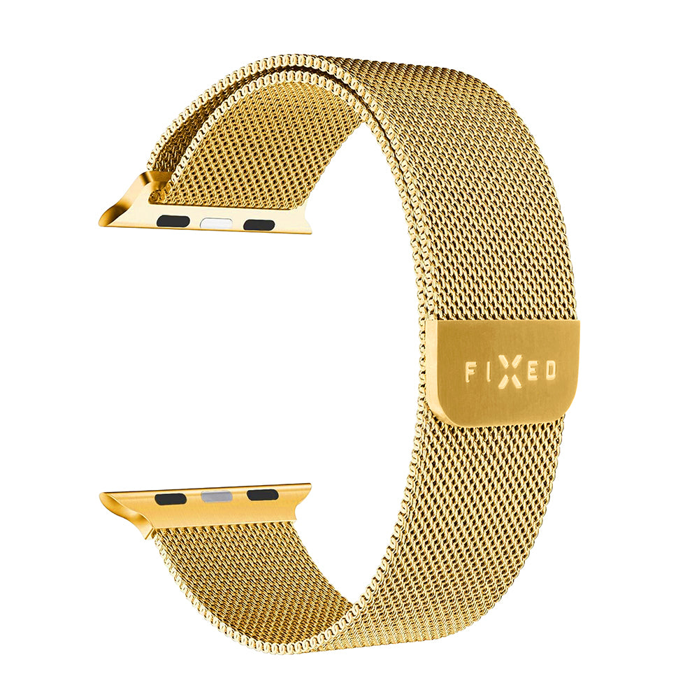 Fixed Mesh remienok pre Apple Watch 42mm / 41mm / 40mm / 38mm Series, Zlatý