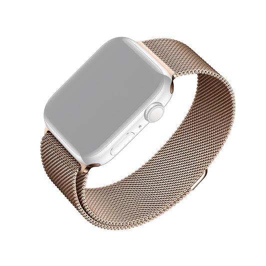 Fixed Mesh remienok pre Apple Watch 42mm / 41mm / 40mm / 38mm Series, Ružové Zlato