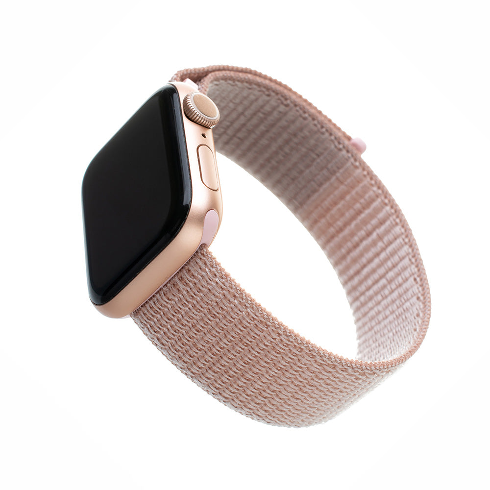 Nylonový remienok Fixed pre Apple Watch 49mm / 46mm / 45mm / 44mm / 42mm Series, Ružové Zlato