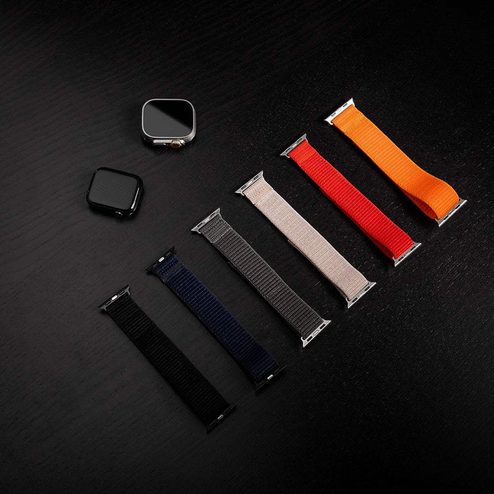Športový nylonový remienok Fixed pre Apple Watch 42mm / 41mm / 40mm / 38mm Series, čierny