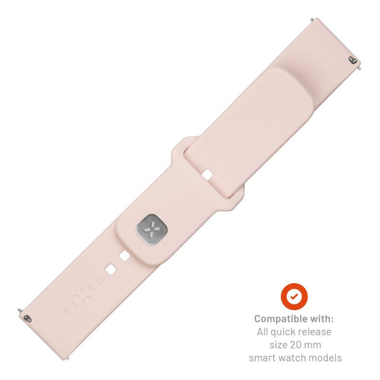 Fixed Silicone Sporty remienok pre Samsung Galaxy Watch / Huawei Watch Series, 20mm, Ružový