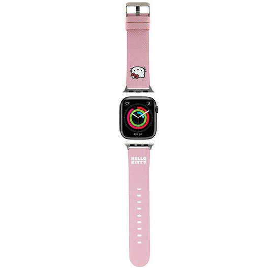 Remienok Hello Kitty Leather Kitty Head pre Apple Watch 42mm / 41mm / 40mm / 38mm Series, Ružový