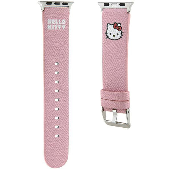 Remienok Hello Kitty Leather Kitty Head pre Apple Watch 42mm / 41mm / 40mm / 38mm Series, Ružový