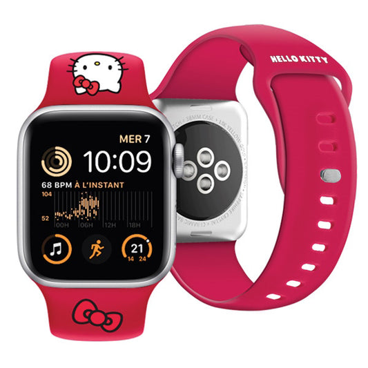 Remienok Hello Kitty Silicone Kitty Head pre Apple Watch 42mm / 41mm / 40mm / 38mm Series, Ružový