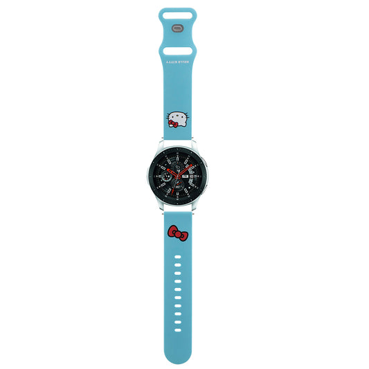 Remienok Hello Kitty Silicone Kitty Head pre Samsung Galaxy Watch / Huawei Watch 46mm / 45mm / 41mm Series, Modrý