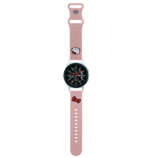Remienok Hello Kitty Silicone Kitty Head pre Samsung Galaxy Watch / Huawei Watch 46mm / 45mm / 41mm Series, Ružový