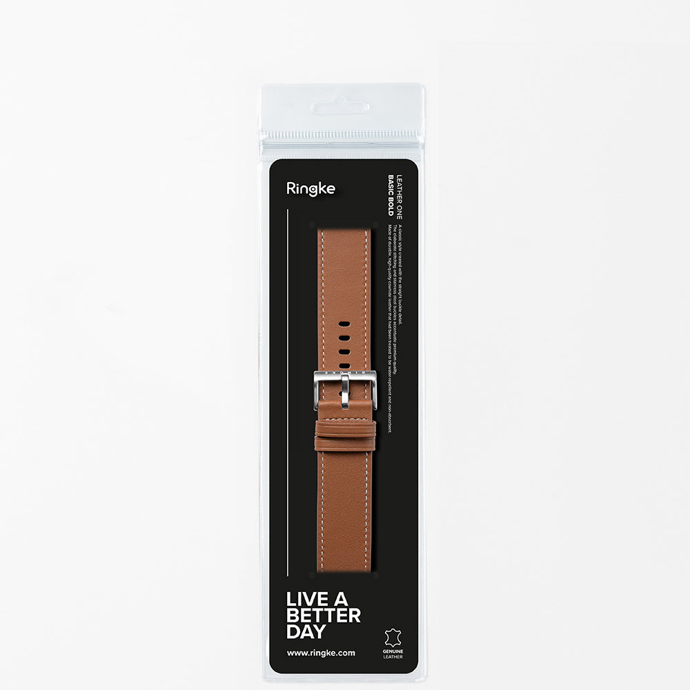 Remienok Ringke One Basic Bold pre Fossil Watch / Mobvoi Watch / Suunto Watch Series, 24mm, Hnedý