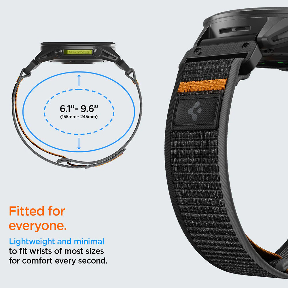 Remienok Spigen Athlex Air pre Garmin Watch Fenix / Forerunner / Approach Series, 22mm, čierno-oranžový AMP11426