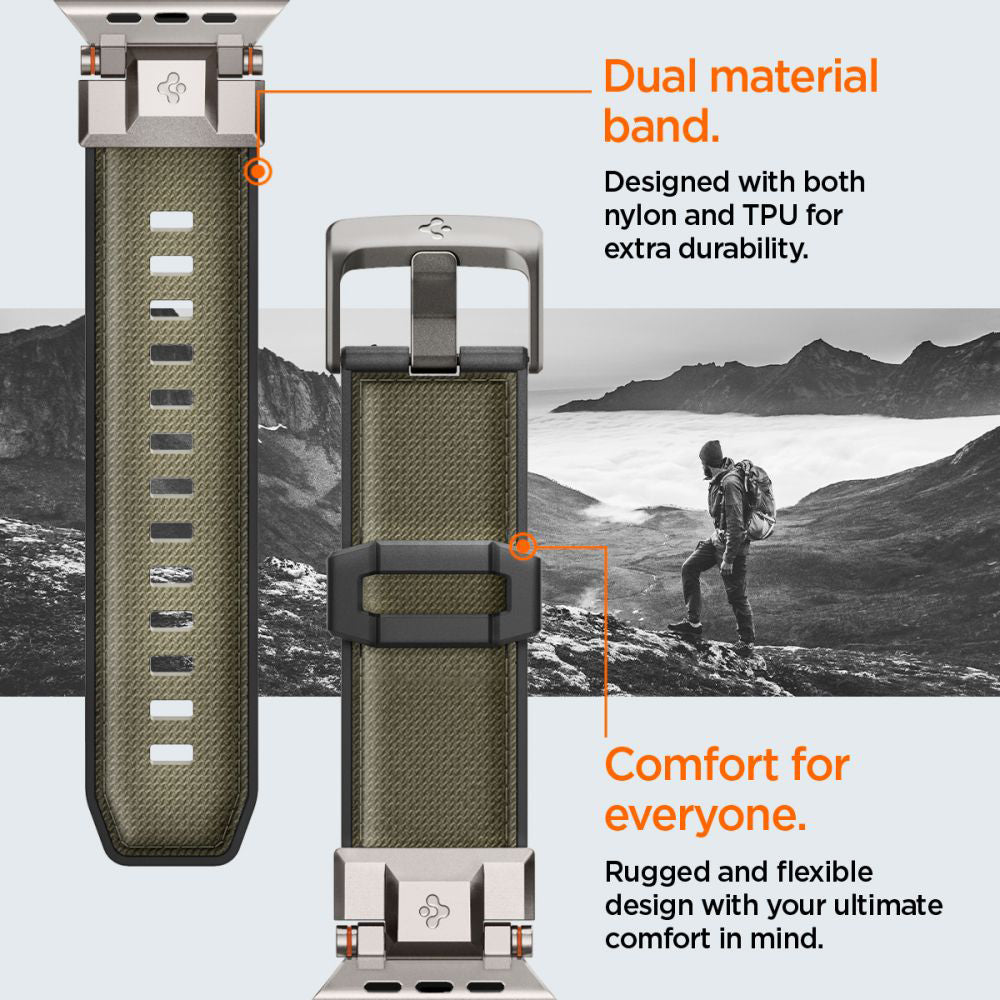 Spigen DuraPro Armor remienok pre Apple Watch 49mm / 46mm / 45mm / 44mm / 42mm Series, Zelený AMP09102