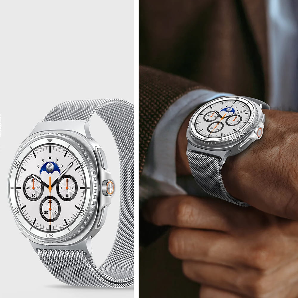 Remienok Spigen Metal Fit pre Samsung Galaxy Watch9 / Watch8 / Watch8 Classic Series, Strieborný AMP10121