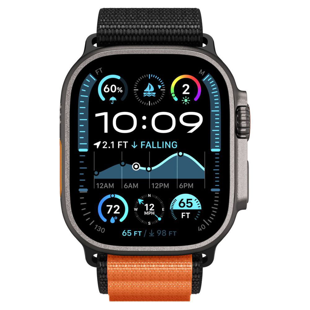 Remienok Spigen WBF1 pre Apple Watch 49mm / 46mm / 45mm / 44mm Series, Čierno-oranžový AMP10145