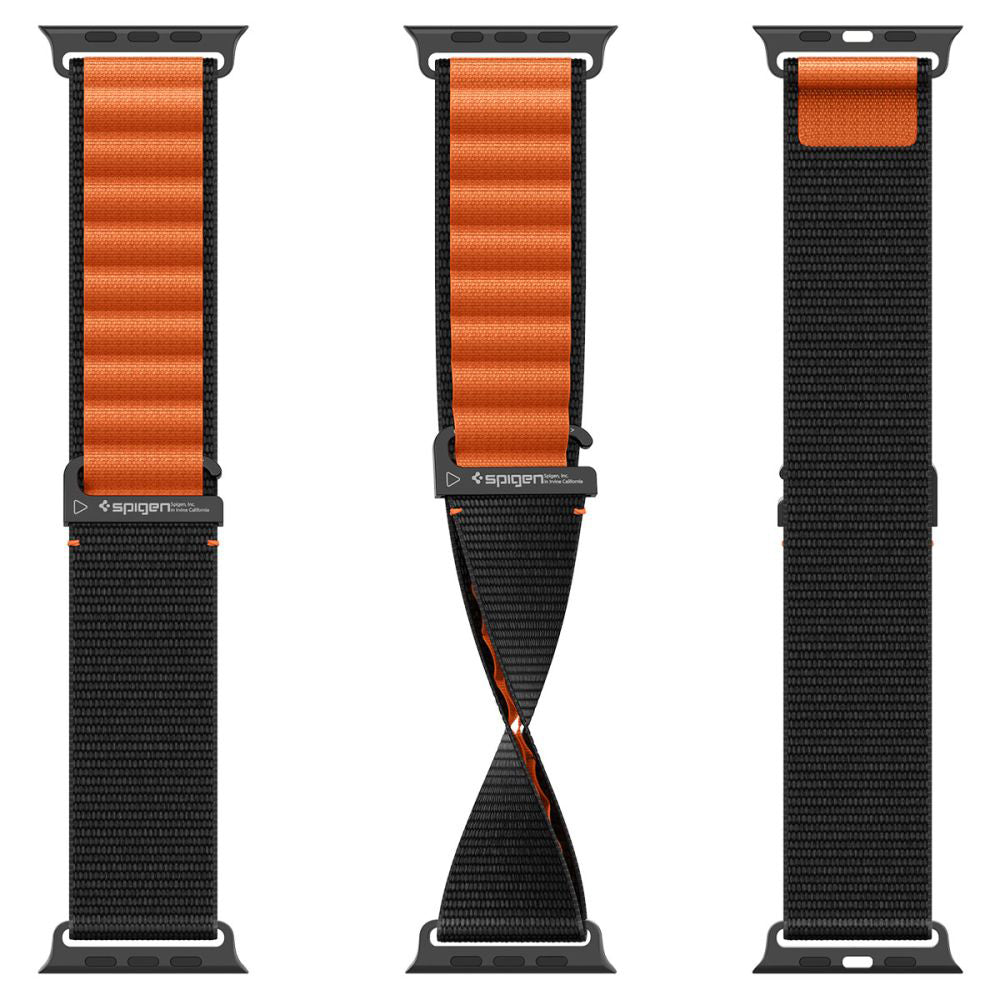 Remienok Spigen WBF1 pre Apple Watch 49mm / 46mm / 45mm / 44mm Series, Čierno-oranžový AMP10145