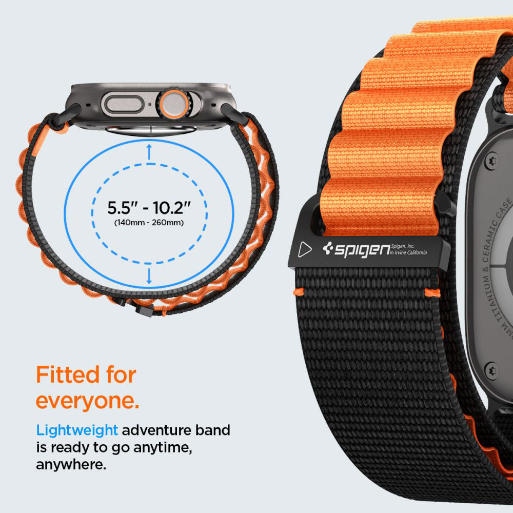 Remienok Spigen WBF1 pre Apple Watch 49mm / 46mm / 45mm / 44mm Series, Čierno-oranžový AMP10145