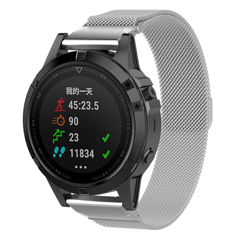 Techsuit W009 remienok pre Garmin Watch Fenix / Forerunner Series, 22mm, Strieborný