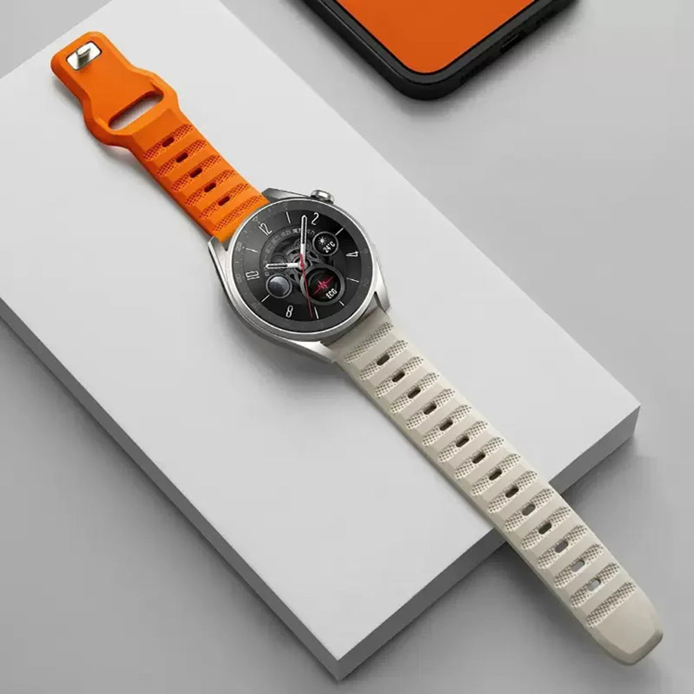 Techsuit W050 remienok pre Samsung Galaxy Watch / Huawei Watch Series, Oranžovo-béžový