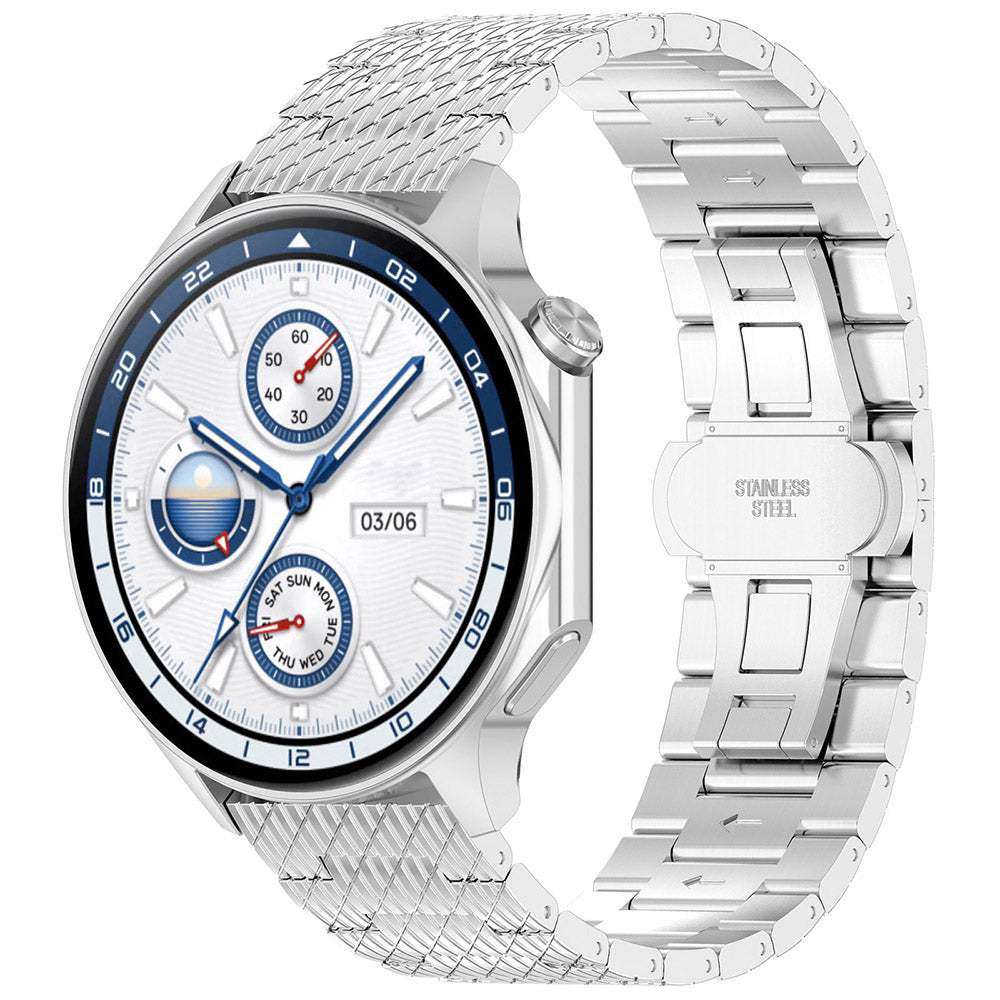 Techsuit W052 remienok pre Huawei Watch / Xiaomi Watch Series, 22mm, Strieborný