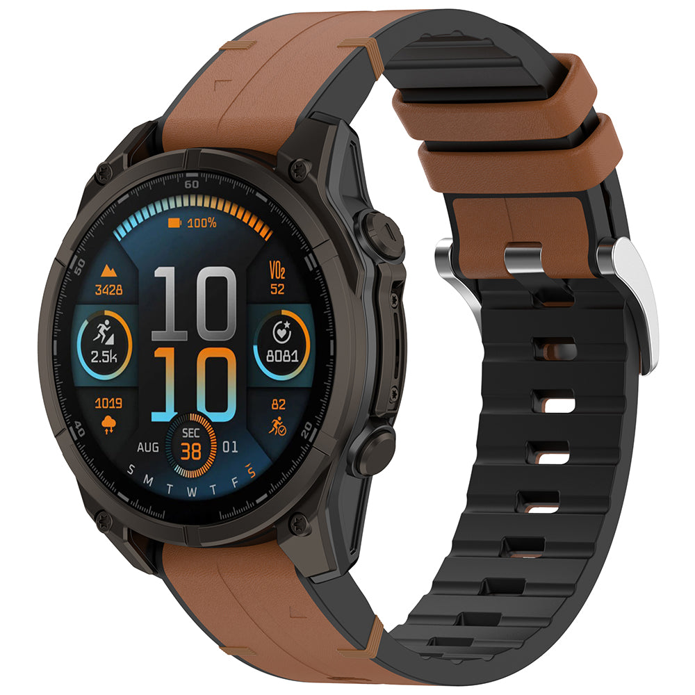 Techsuit W071 remienok pre Garmin Watch Fenix / Forerunner Series, 22mm, Hnedý