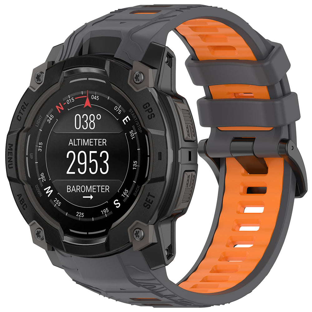 Techsuit W077 remienok pre Garmin Instinct 3 50mm Solar / Instinct 3 50mm, Sivo Oranžový