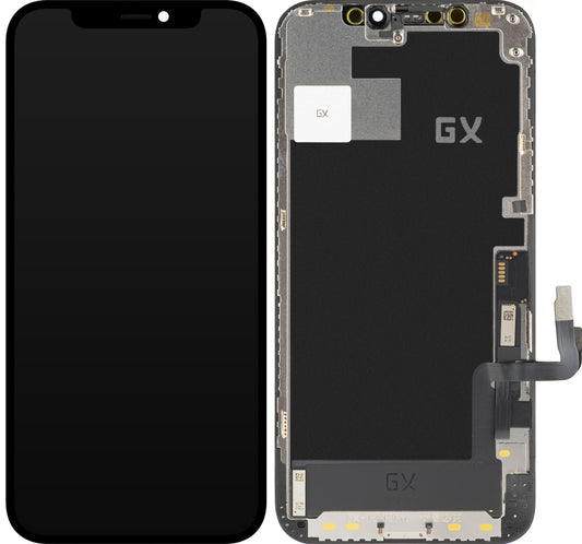 GX dotykový displej pre Apple iPhone 12 / 12 Pro, s rámom, OLED IC pohyblivá verzia, čierny