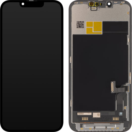 Dotykový displej JK pre Apple iPhone 13, s rámom, pohyblivá verzia OLED IC, čierny